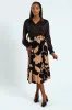 Monochrome Pleated Midi Skirt - Black/Tan sold by Edgars