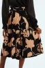 Monochrome Pleated Midi Skirt - Black/Tan sold by Edgars