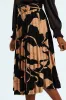 Monochrome Pleated Midi Skirt - Black/Tan sold by Edgars