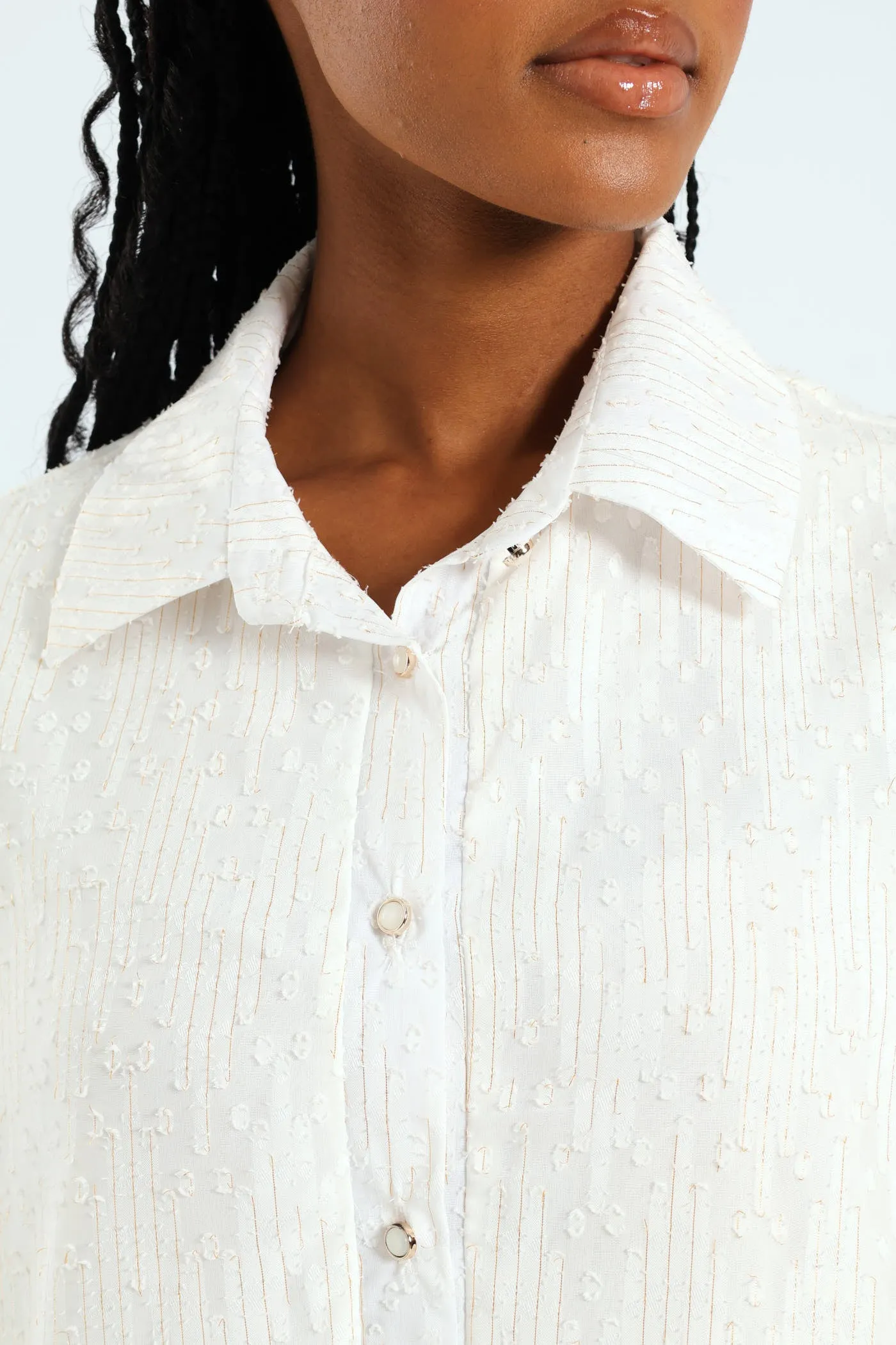 Textured Clip Spot Shirt - Cream sold by Edgars product image thumbnail 4