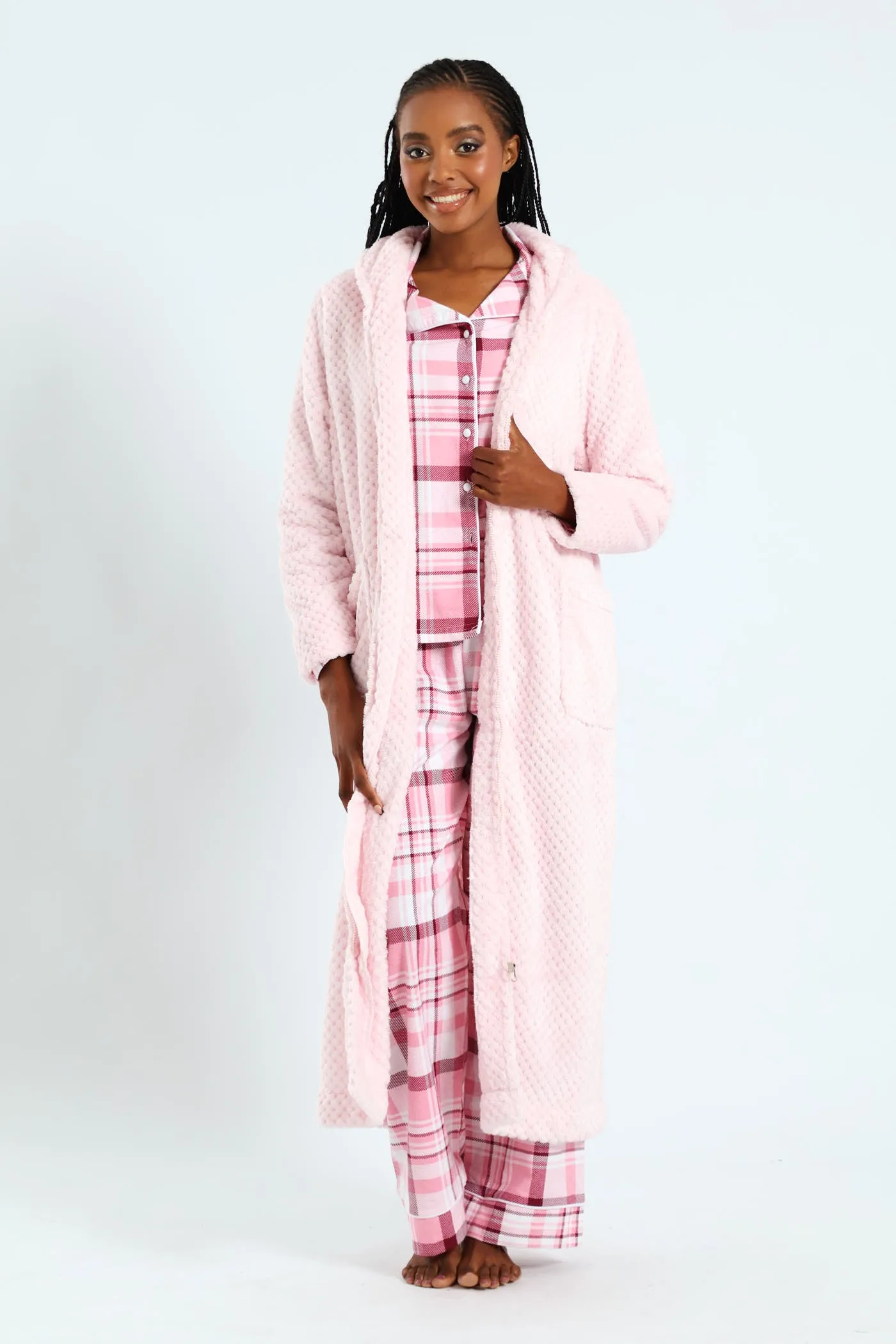 Ankle Length Zip-Through Gown - Light Pink sold by Edgars