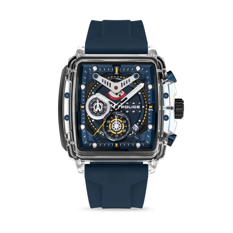 Stainless Steel Case Silver Dial Watch With Stainless Steel Strap - Blue sold by Edgars 
