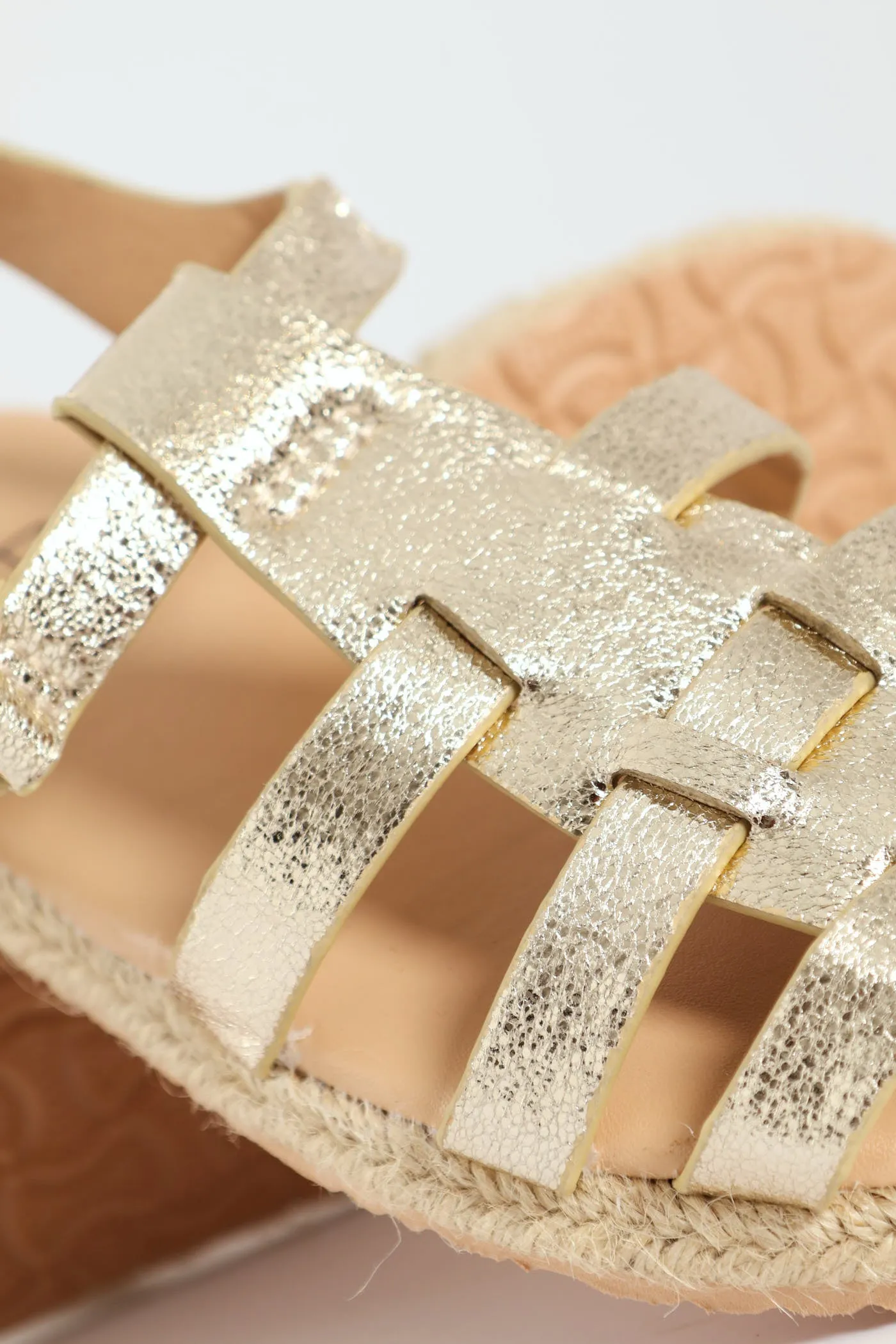 Pre-Girls Caged Espadrille Sandal - Gold sold by Edgars product image thumbnail 2