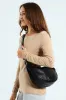 Silver Zip Crescent Crossbody Bag - Black sold by Edgars
