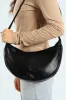 Silver Zip Crescent Crossbody Bag - Black sold by Edgars