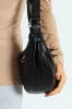 Silver Zip Crescent Crossbody Bag - Black sold by Edgars