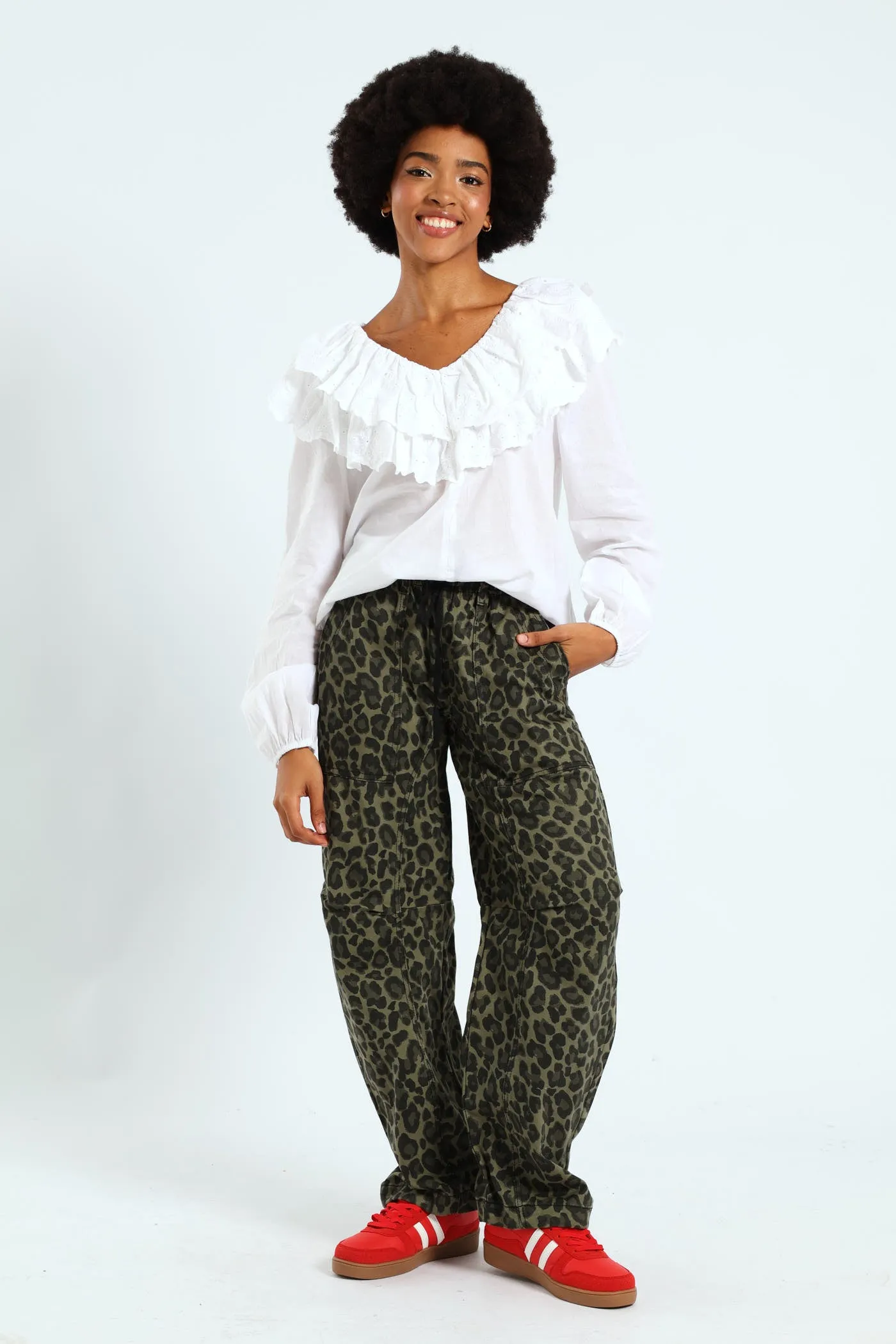 Long Sleeve Anglaise Ruffle Blouse - White sold by Edgars product image thumbnail 4