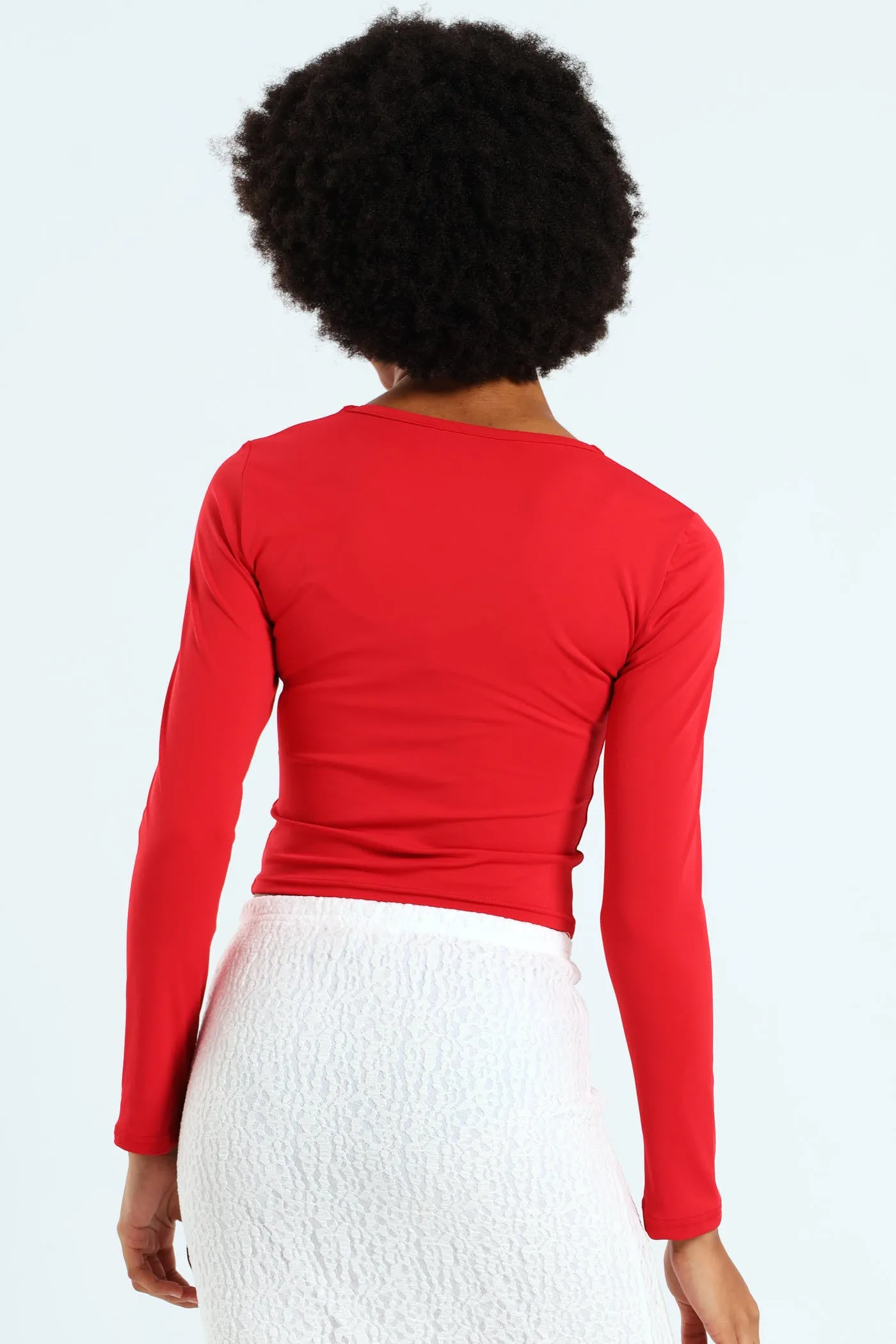 Skin Tight Long Sleeve Basic Crew Top - Red sold by Edgars product image thumbnail 3