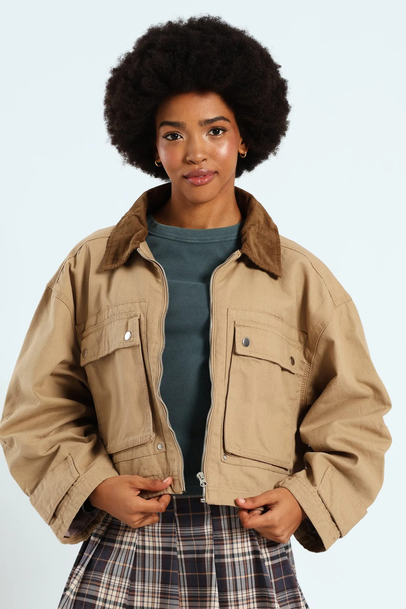 Corduroy Collar Utility Jacket - Stone sold by Edgars product image thumbnail 3