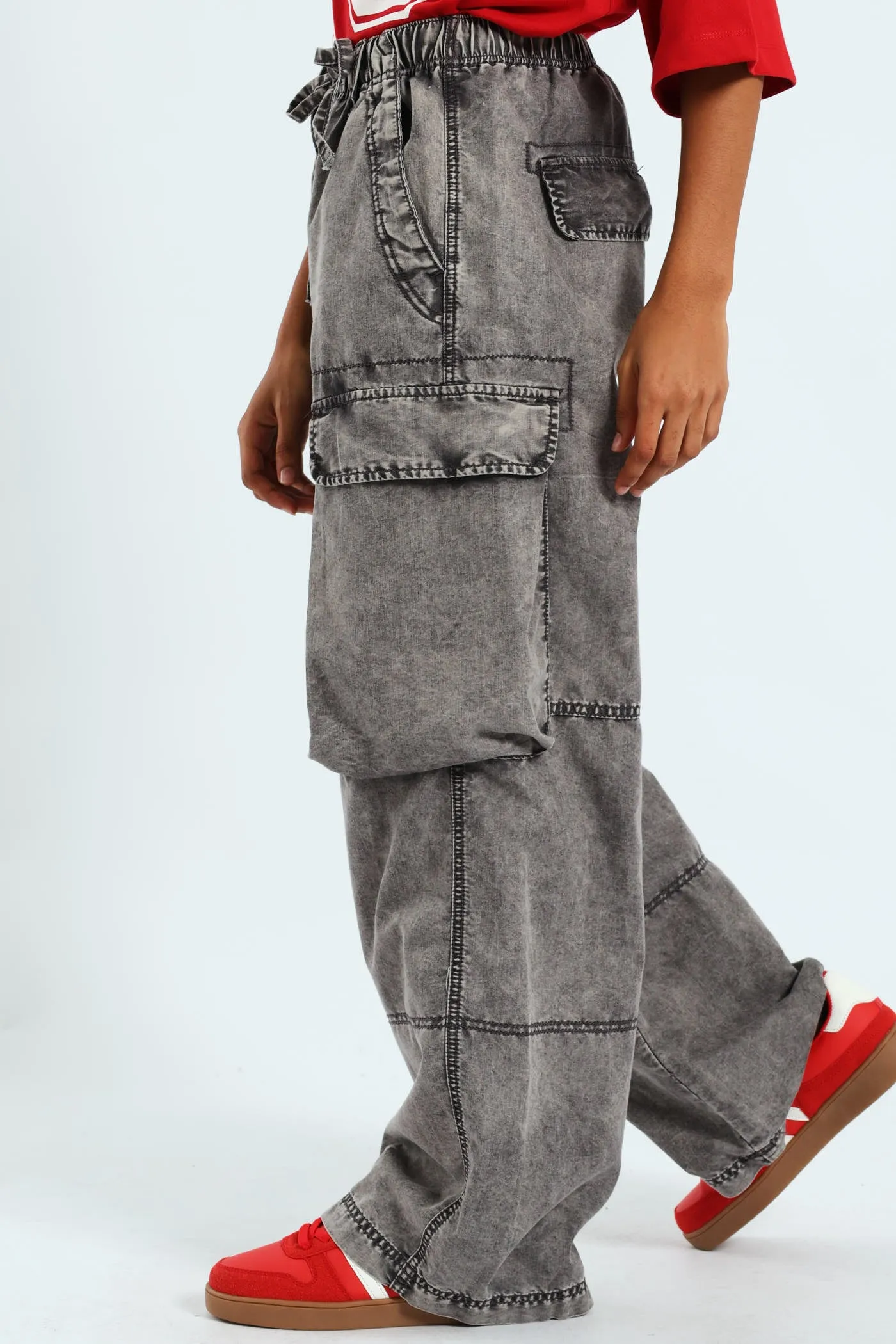 Enzyme Cargo Wide Leg Pants - Grey sold by Edgars product image thumbnail 2