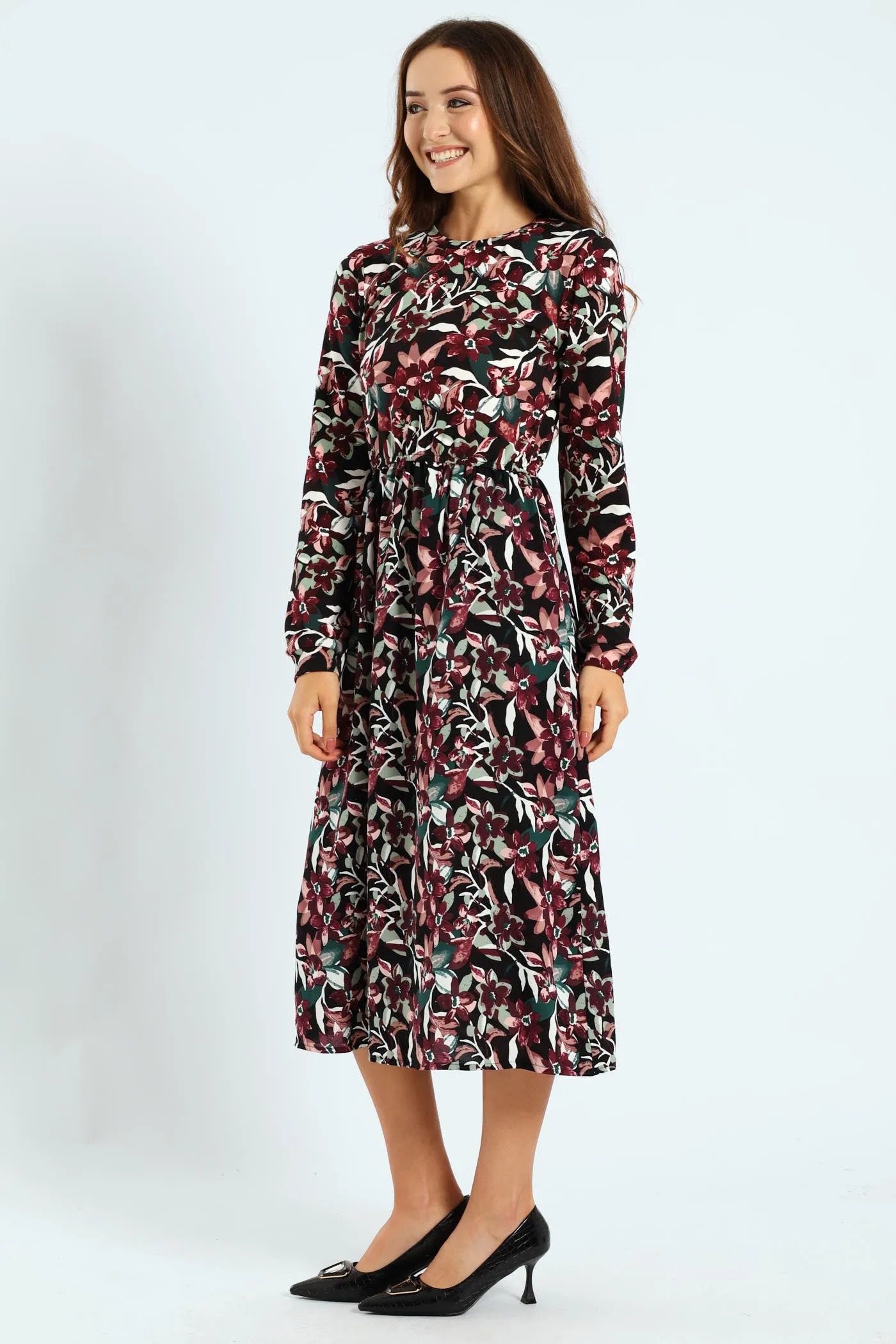 Long Sleeve Rib Combo Midi Dress sold by Edgars product image thumbnail 3