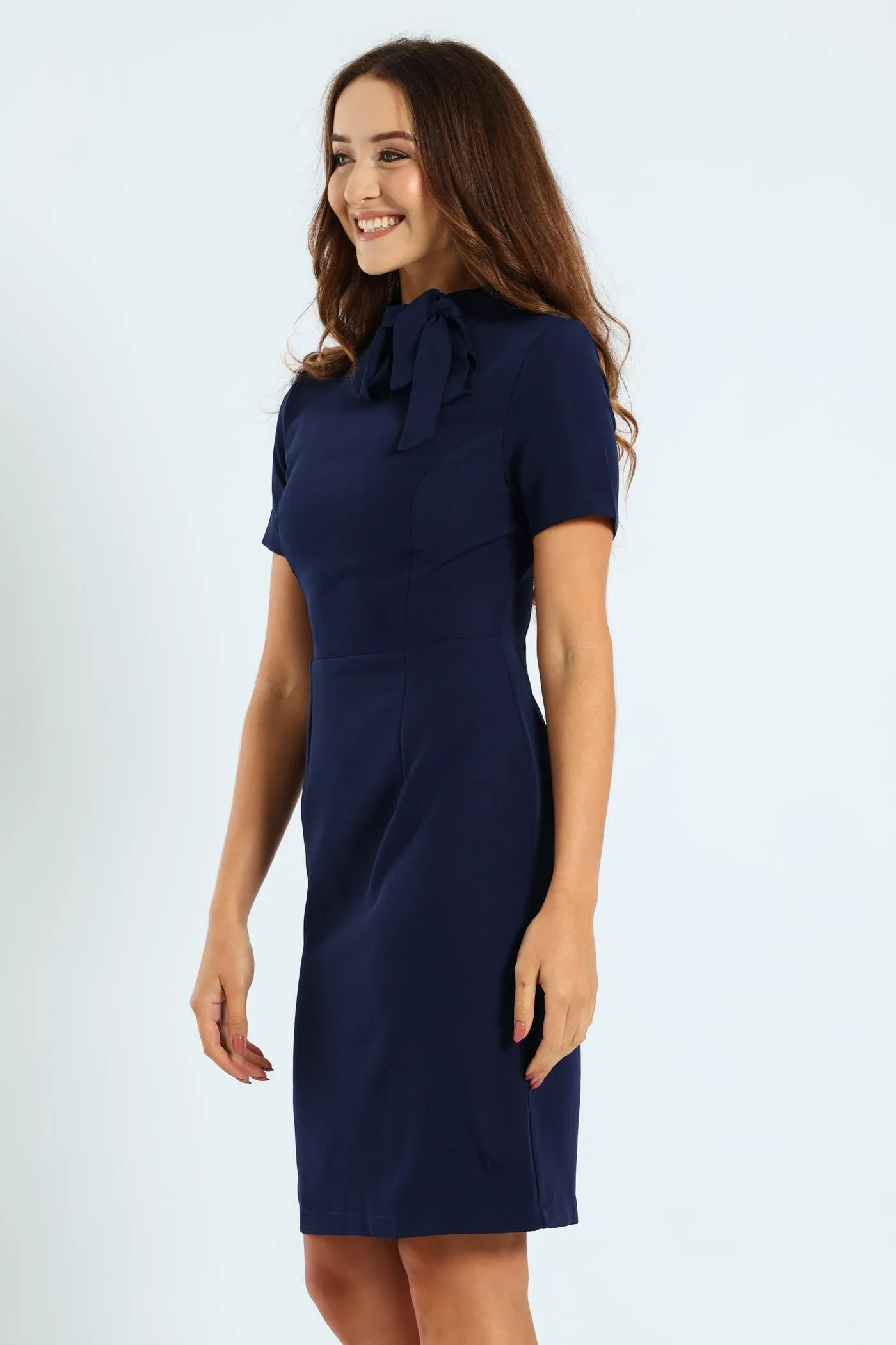 Kitty Bow Pencil Dress - Navy sold by Edgars product image thumbnail 4