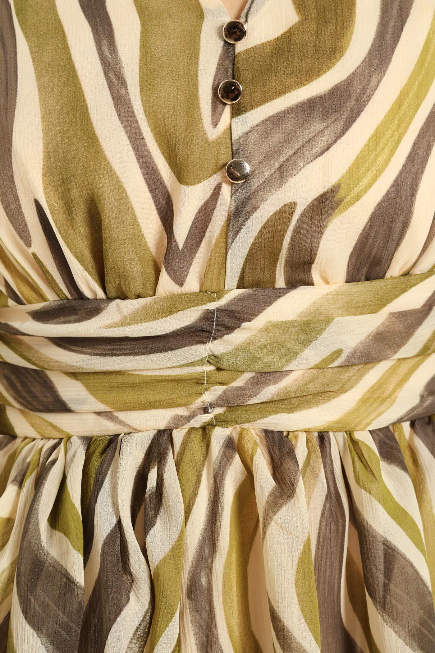 V-Neck Elasticated Waist Tiered Tea Dress - Green sold by Edgars product image thumbnail 2