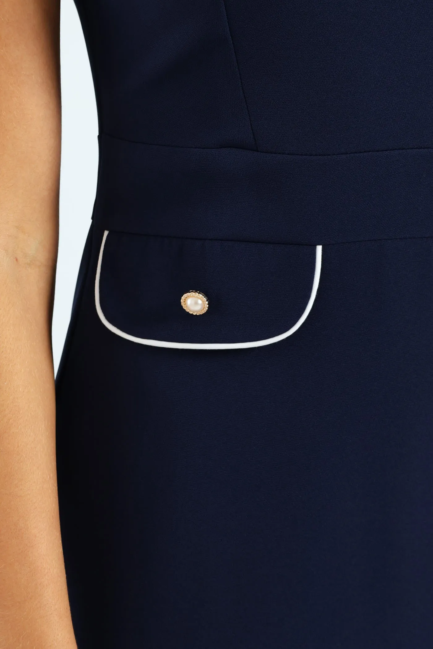 Contrast A-Line Dress - Navy/White sold by Edgars product image thumbnail 5