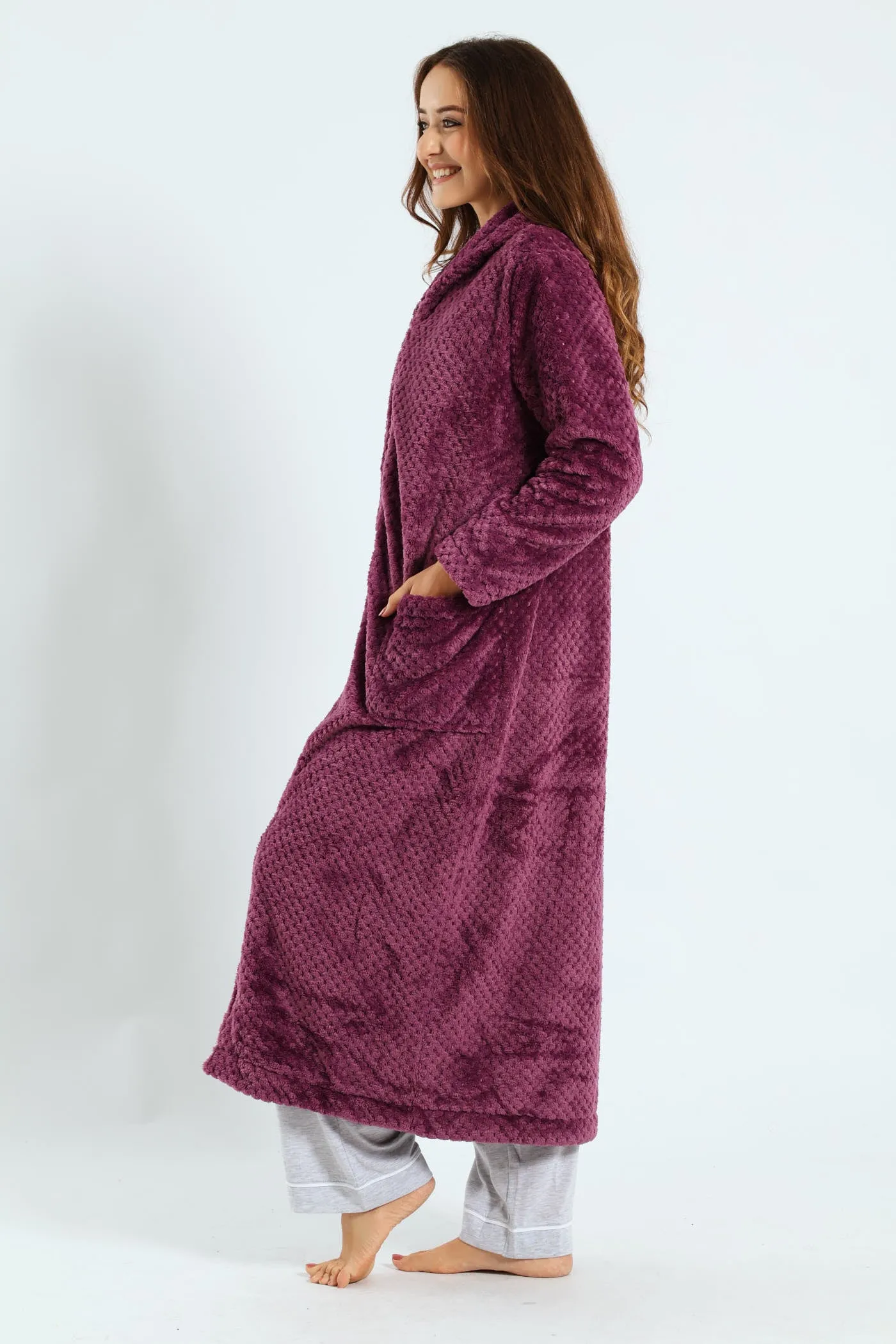 Ankle Length Zip-Through Gown - Purple sold by Edgars product image thumbnail 2