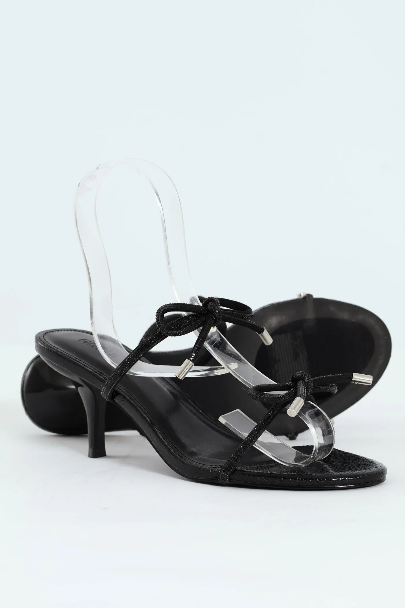 Single Sole Low Style Open Toe Heel - Black sold by Edgars