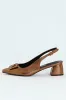 Block Heel With Diamante Trim - Bronze sold by Edgars