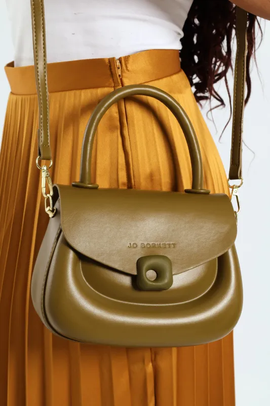 Florence Flap Bag With Top Handle - Olive sold by Edgars