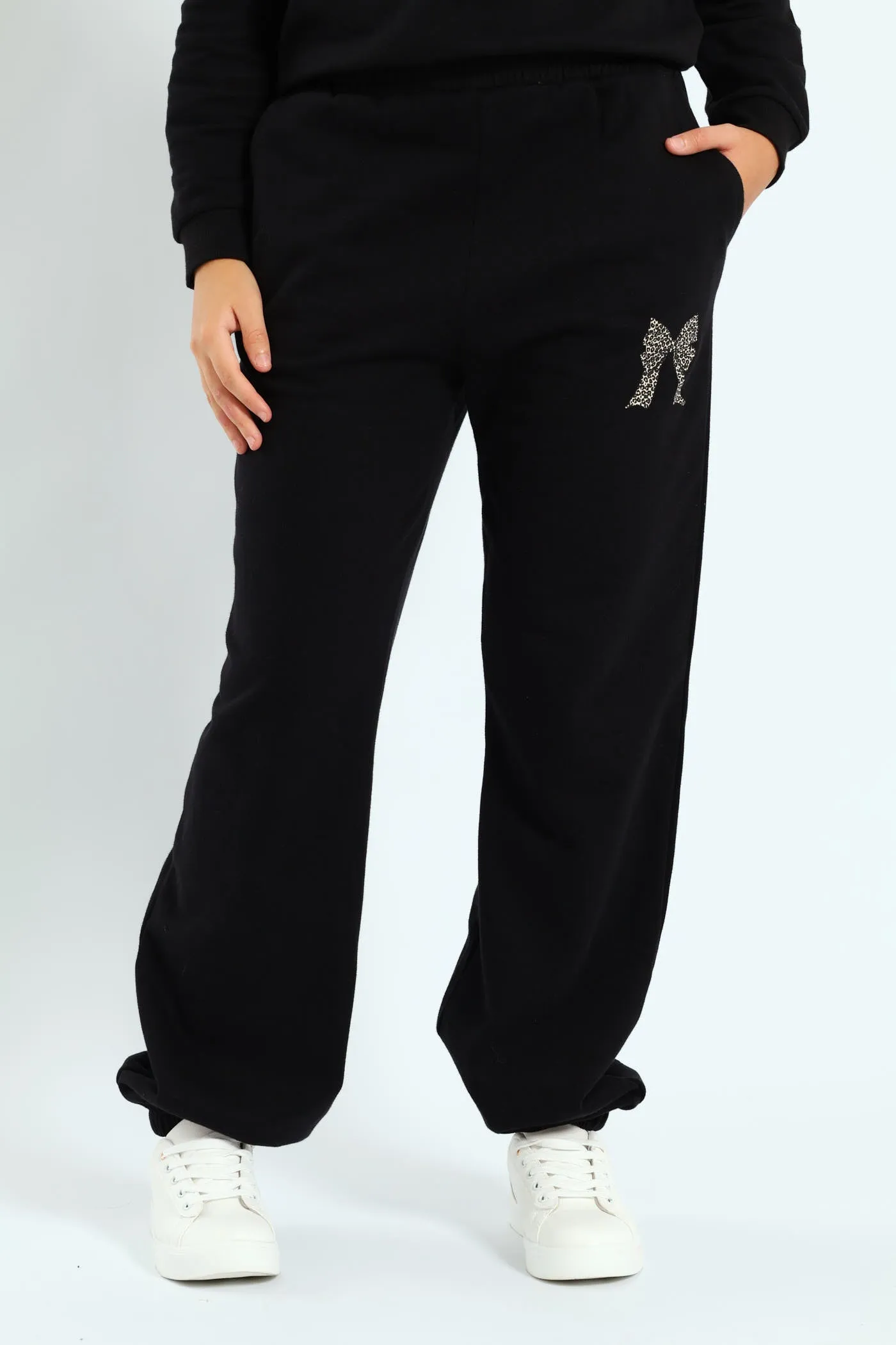 Girls Bow Iconic Fleece Jogger - Black sold by Edgars product image thumbnail 4