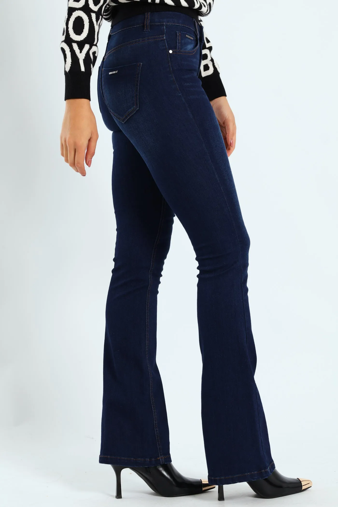 Bootleg Rinse Jeans With Slight Brushing - Dark Wash Ink sold by Edgars product image thumbnail 3