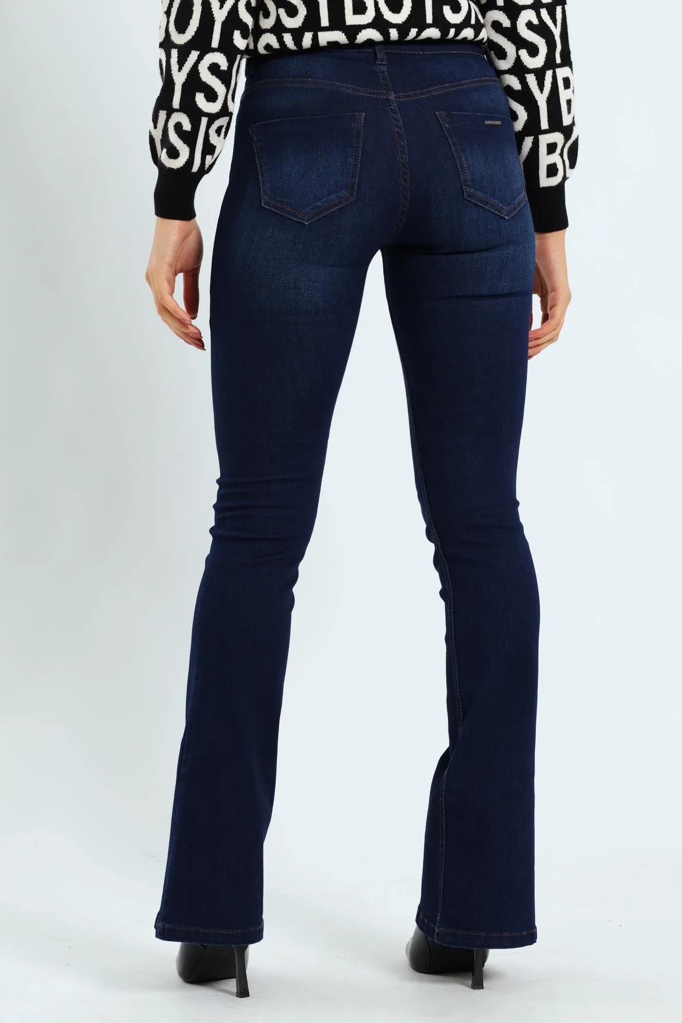 Bootleg Rinse Jeans With Slight Brushing - Dark Wash Ink sold by Edgars product image thumbnail 4