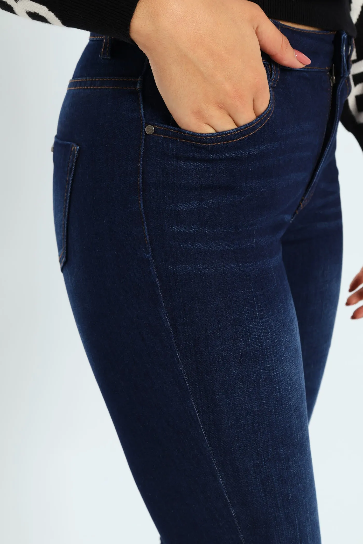 Bootleg Rinse Jeans With Slight Brushing - Dark Wash Ink sold by Edgars product image thumbnail 5