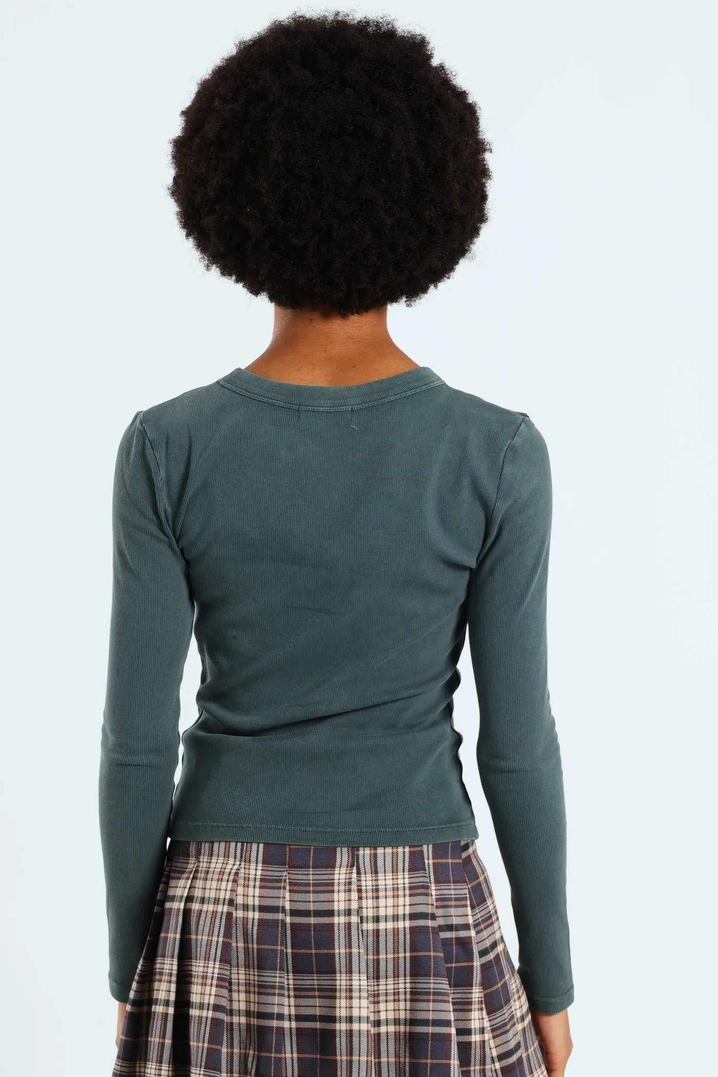 Long Sleeve Washed Basic Crew Top - Blue sold by Edgars product image thumbnail 3