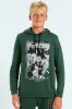 Boys Print Hoody - Green sold by Edgars