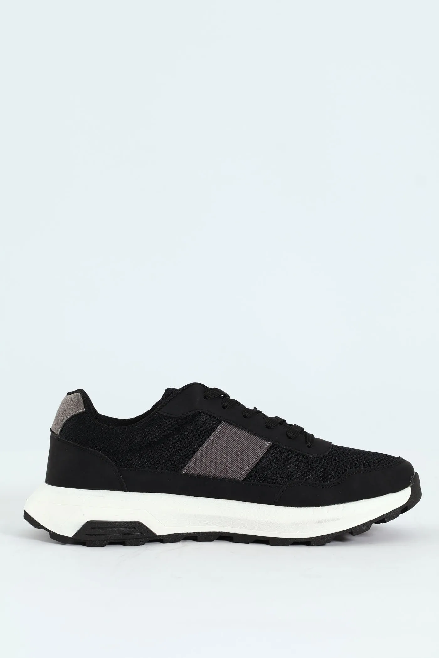 Lace Up Retro Stripe Trainer - Black sold by Edgars product image thumbnail 4