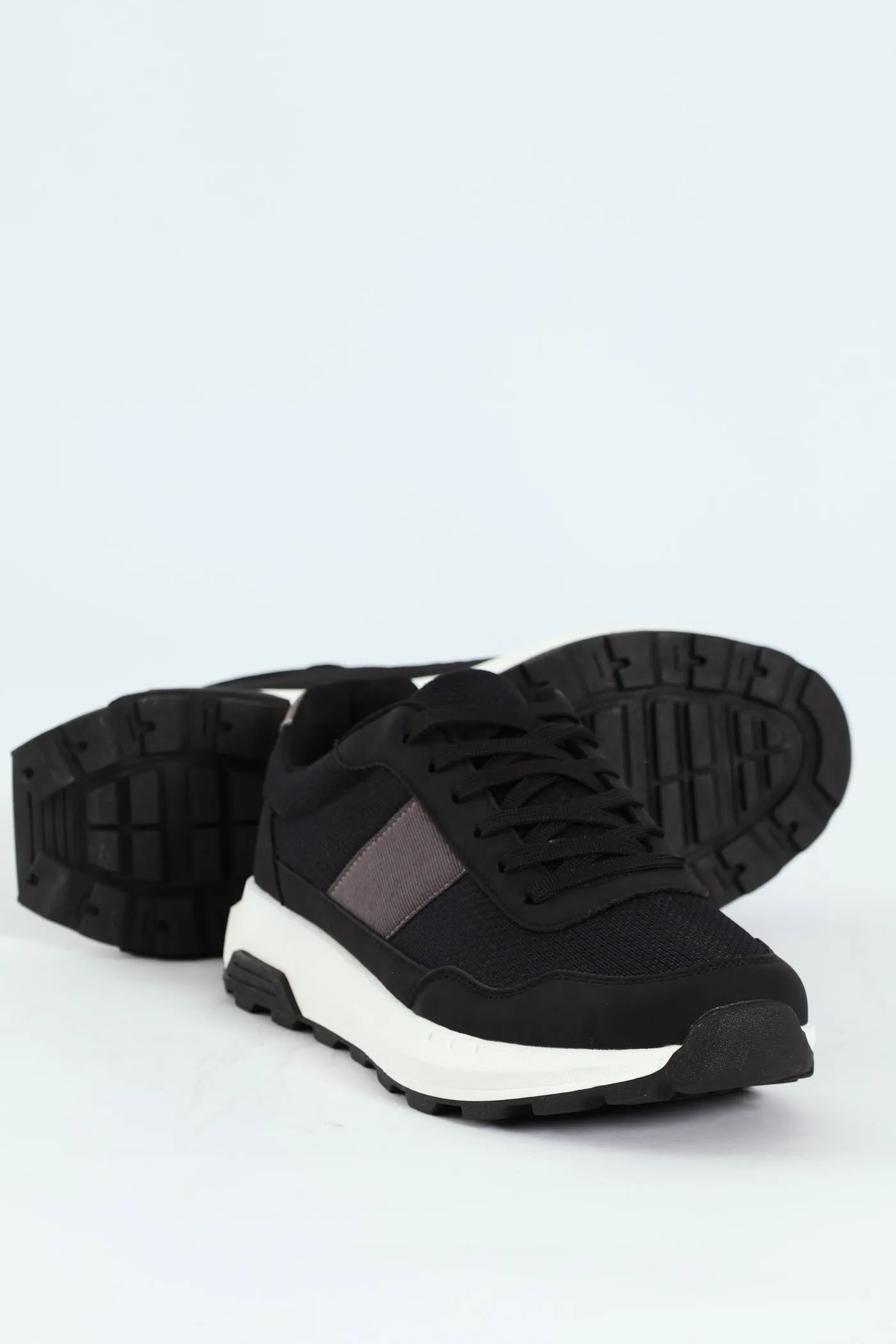Lace Up Retro Stripe Trainer - Black sold by Edgars product image thumbnail 2