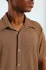 Crinkle Shirt - Taupe sold by Edgars 