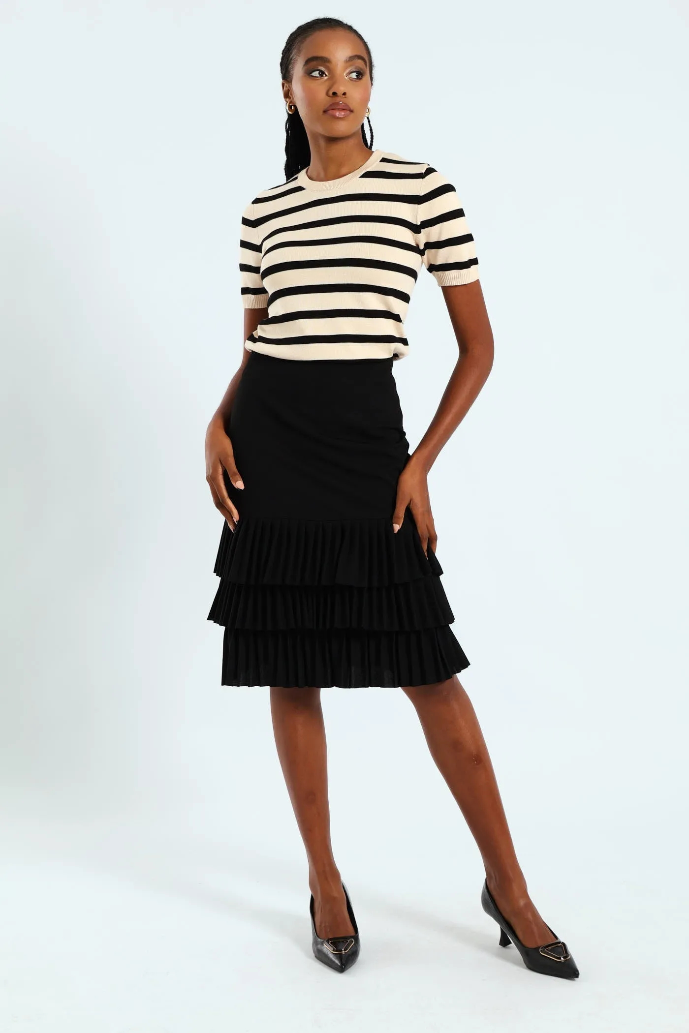 Pleated Hem Pencil Skirt - Black sold by Edgars product image thumbnail 3