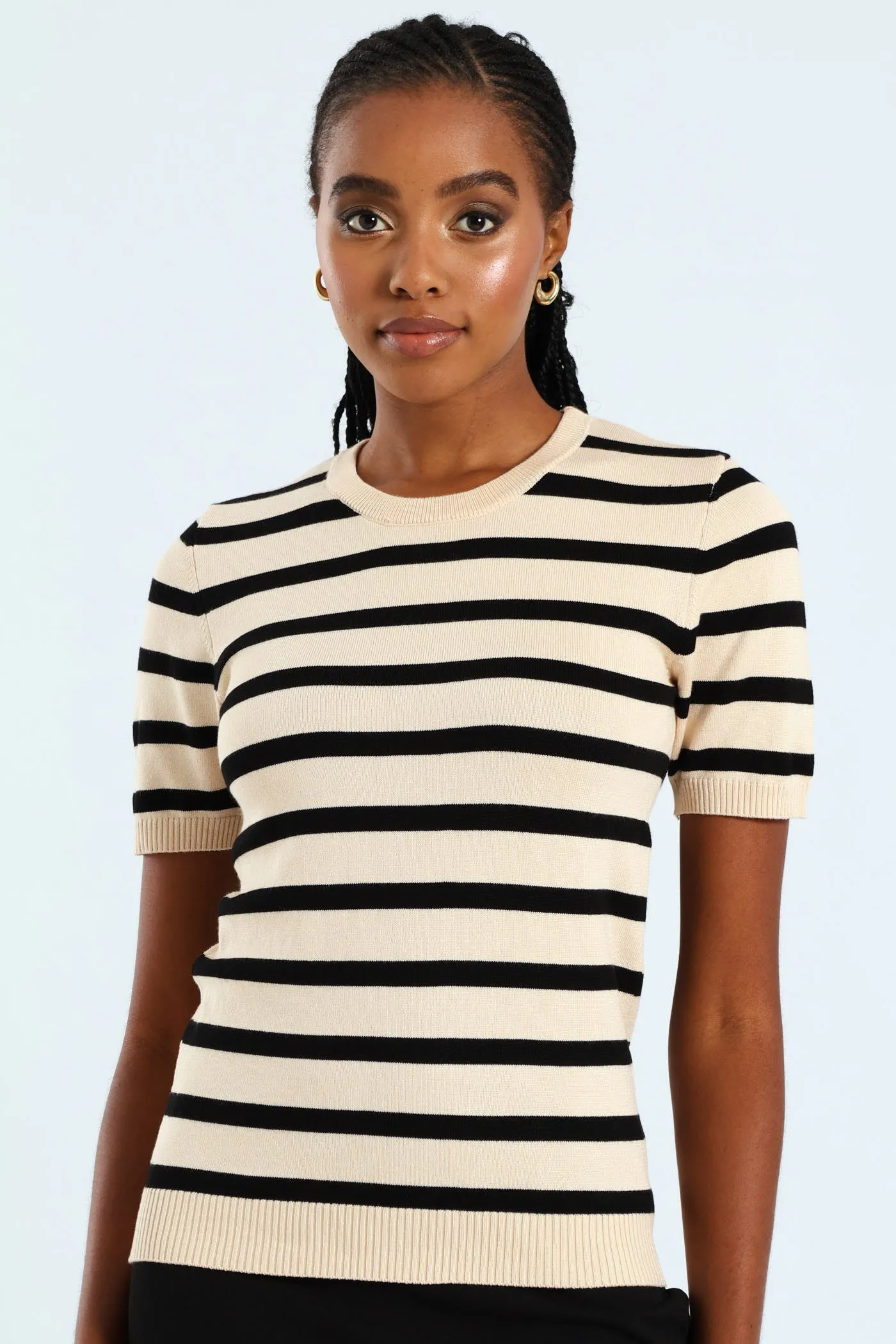 Stripe Pullover - Stone sold by Edgars