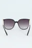 Square Cat Eye Gold Temple Smoke Gradient Sunglasses - Black sold by Edgars