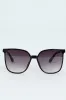 Square Cat Eye Gold Temple Smoke Gradient Sunglasses - Black sold by Edgars