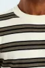 Striped Crew Fine Knit Top - Off White sold by Edgars