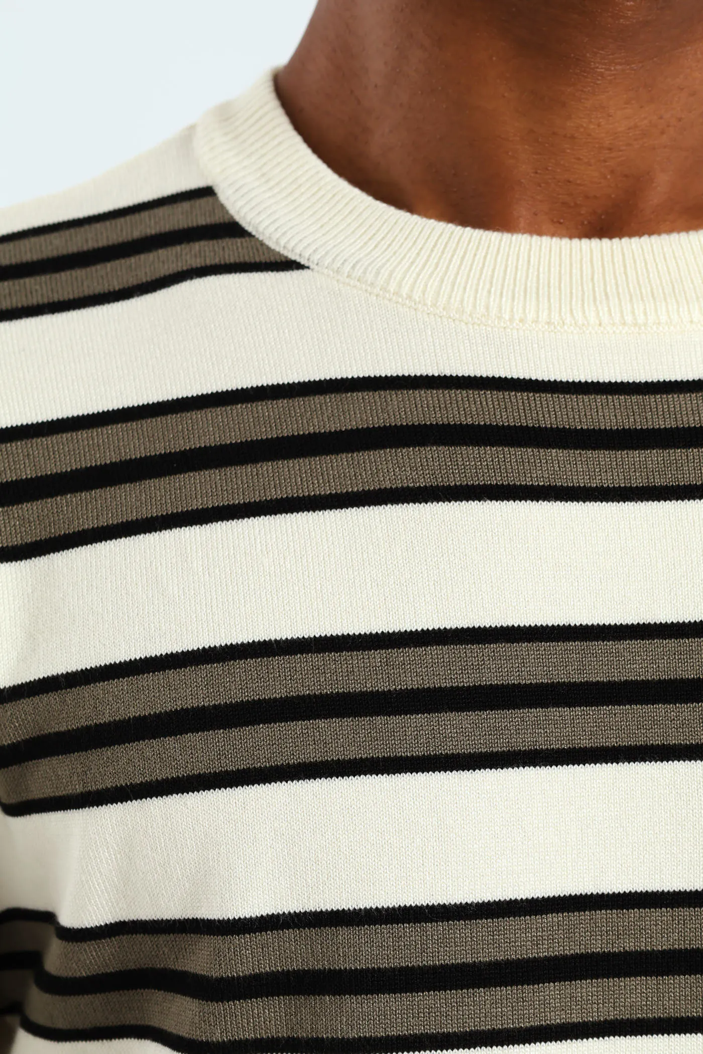 Striped Crew Fine Knit Top - Off White sold by Edgars product image thumbnail 2