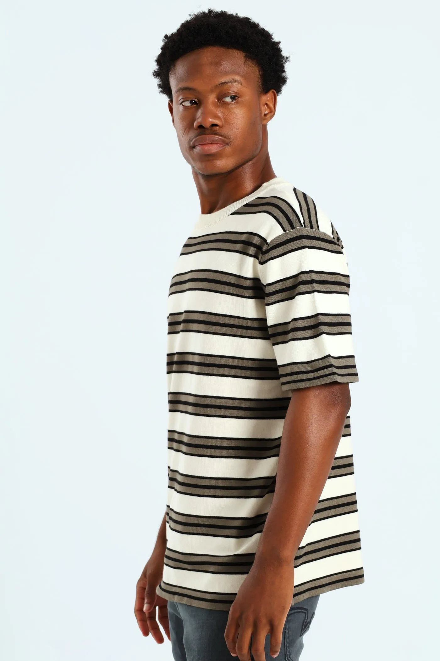 Striped Crew Fine Knit Top - Off White sold by Edgars product image thumbnail 3