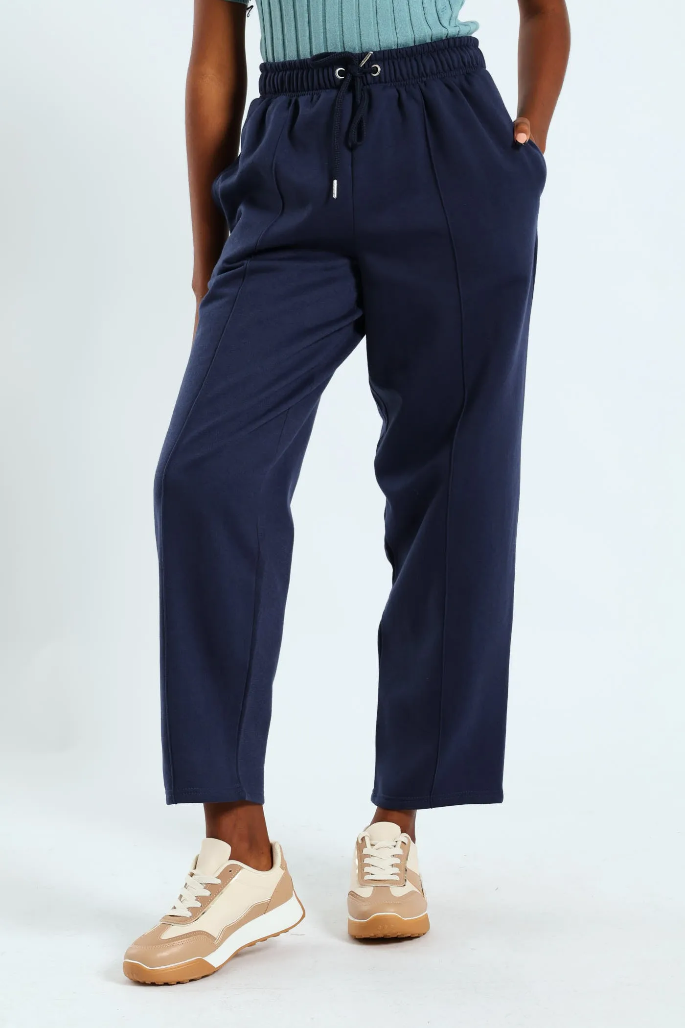 Pintuck Wideleg Jogger - French Navy sold by Edgars