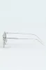 Thin Metal Arm Clubmaster Sunglasses - Silver sold by Edgars