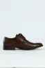 Toe Cap & Pin Punch Detail Derby Shoe - Brown sold by Edgars
