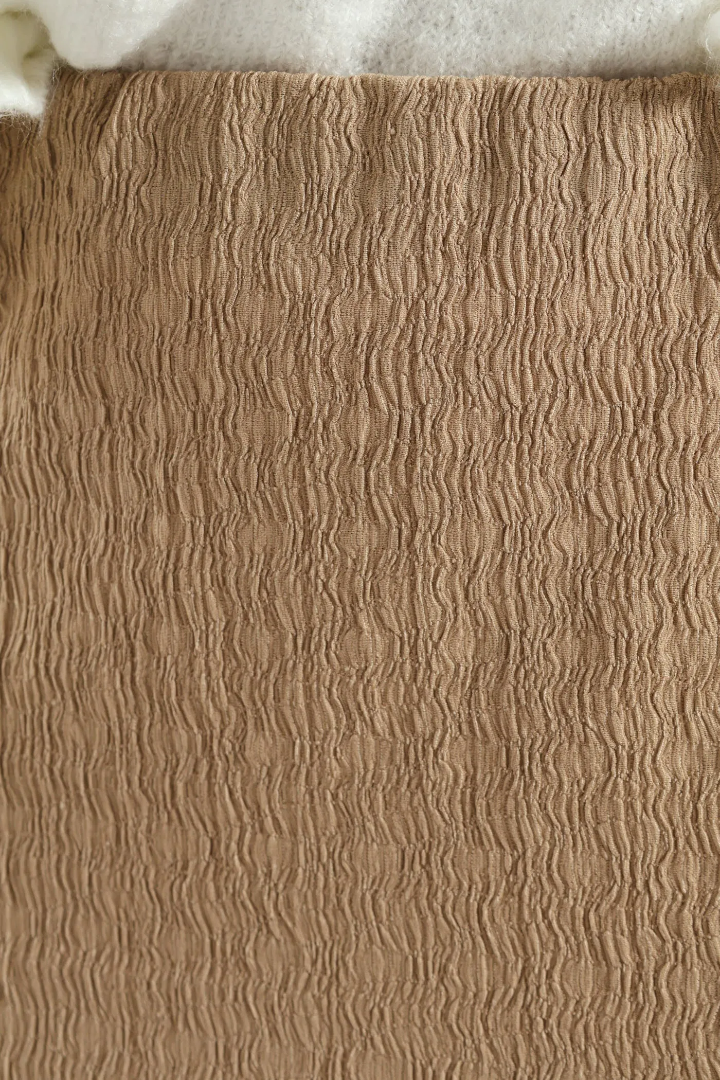 Crinkle Knit Tube Midaxi Skirt - Dark Beige sold by Edgars product image thumbnail 2