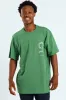 Puff Embroidered Front & Back Print Tee - Green sold by Edgars