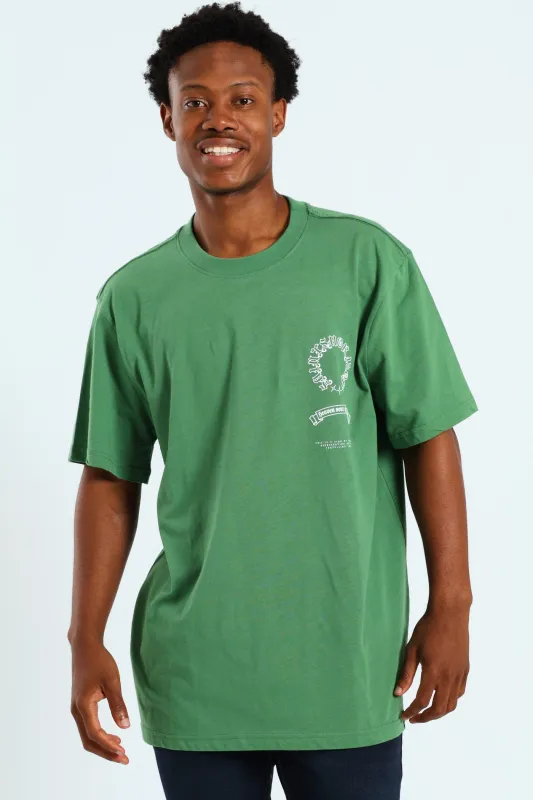 Puff Embroidered Front & Back Print Tee - Green sold by Edgars