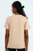 Abstract Faces Foil Tee - Beige sold by Edgars