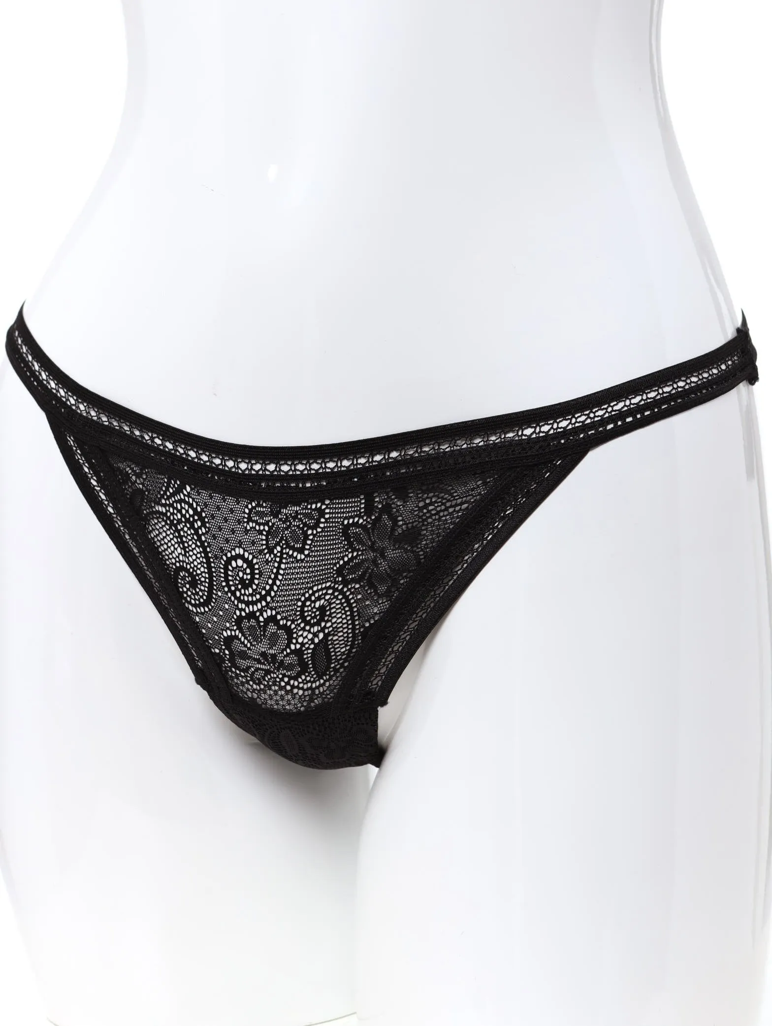 Ladies Tanga Lace Thong - Black sold by Edgars