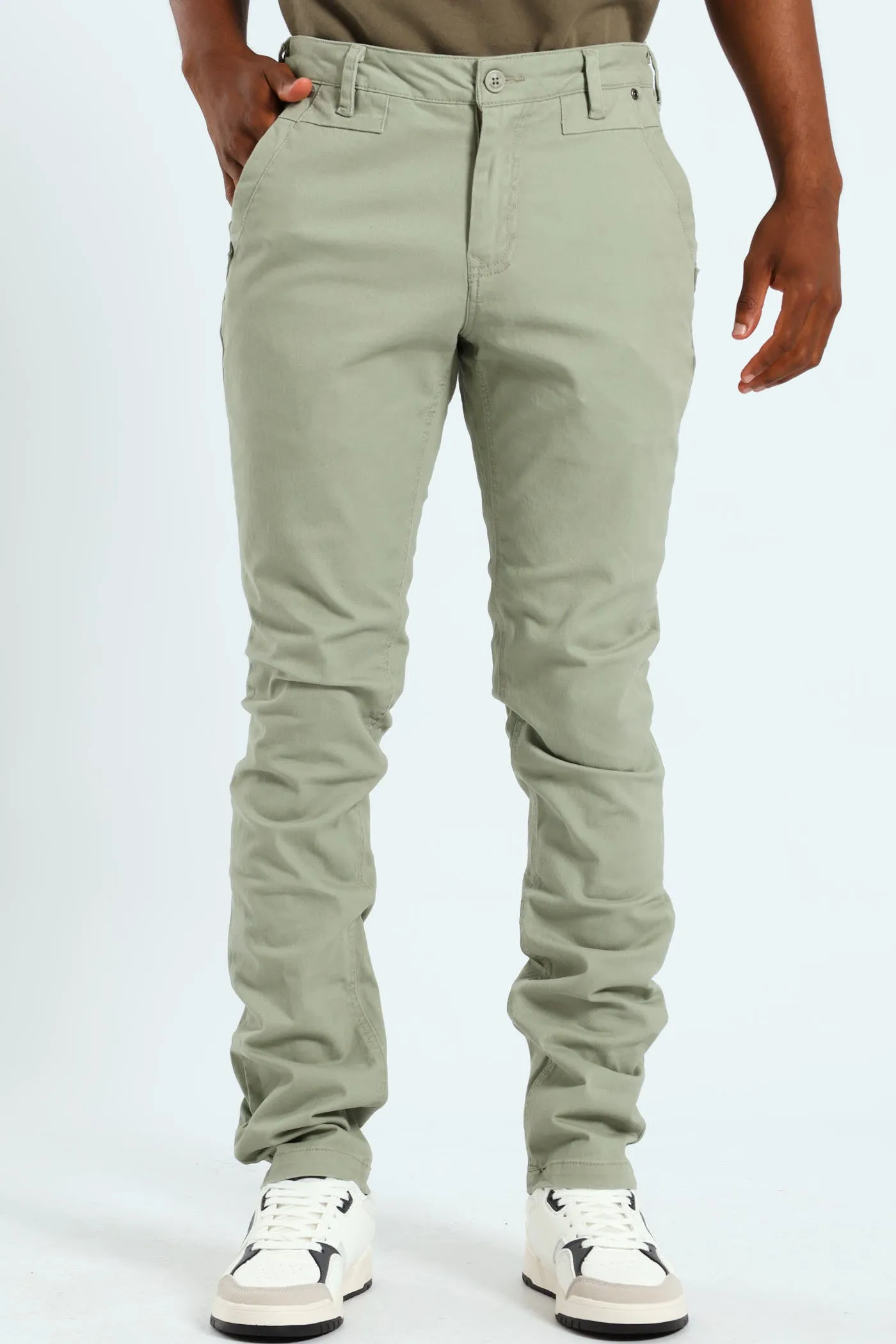 Shelton Slim Chino - Sage sold by Edgars