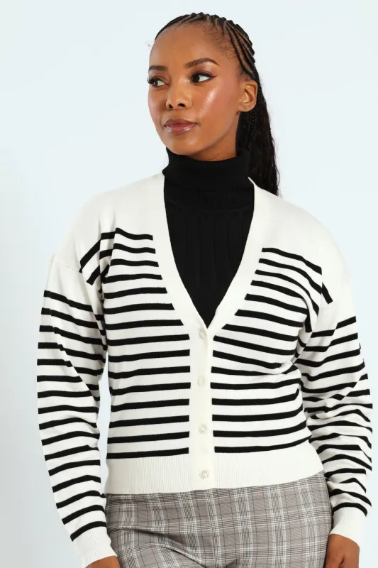 Classic Cardigan - Black/Cream sold by Edgars