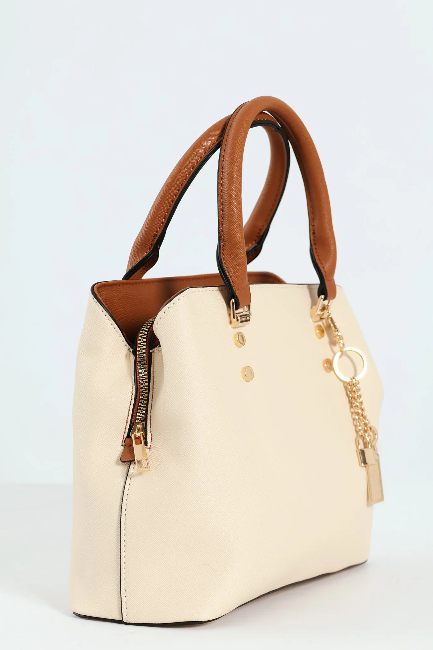 Colour Block Charm Tote Bag - Cream sold by Edgars product image thumbnail 3
