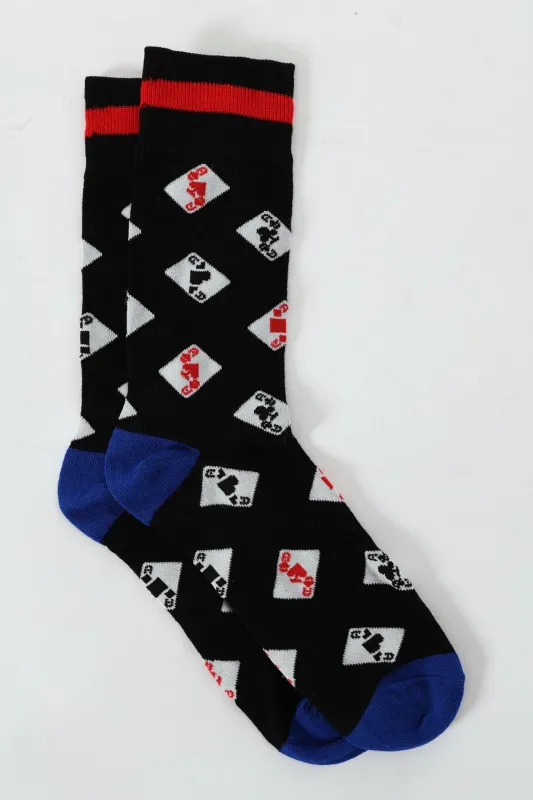 Cards Single Anklet Socks - Navy sold by Edgars